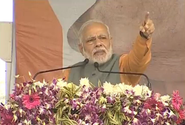 PM Modi addressing a rally in Meerut 