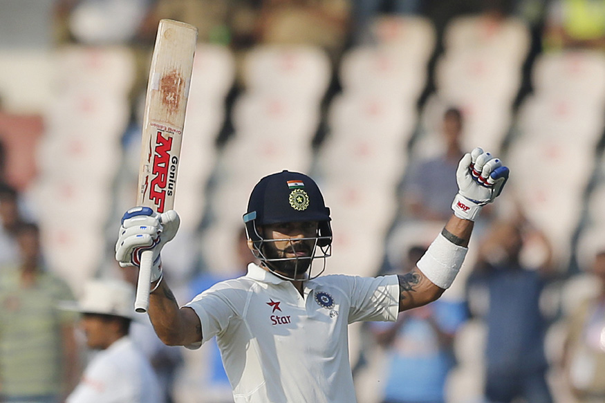 Virat Kohli playing test match against Bangladesh in Hyderabad 