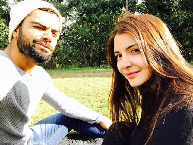 Indian cricketer Virat Kohli  (left) with Bollywood actress Anushka Sharma (Right)