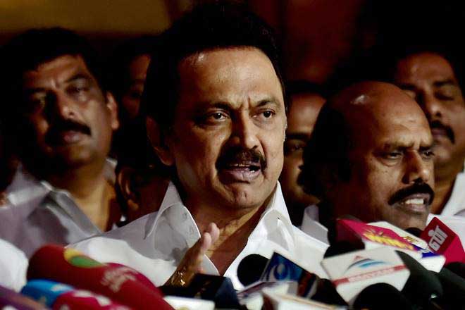 DMK Working President MK Stalin speaking to media after the TN session.