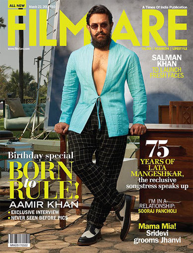 Aamir Khan on the cover page of the Filmfare 