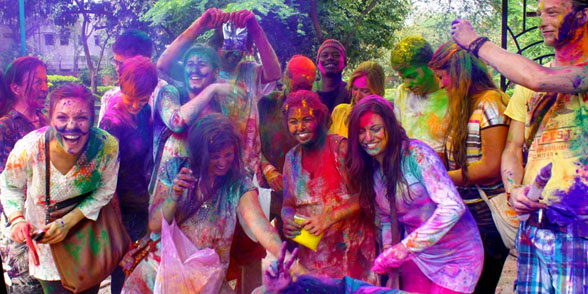 People celebrating Holi 