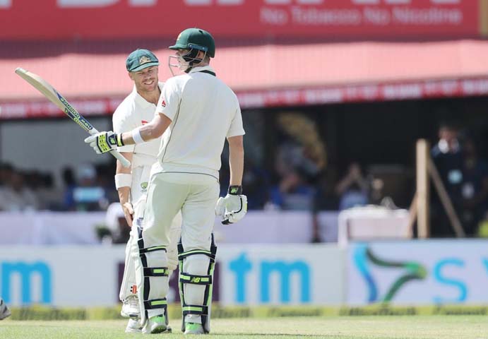 Steve Smith with David Warner 