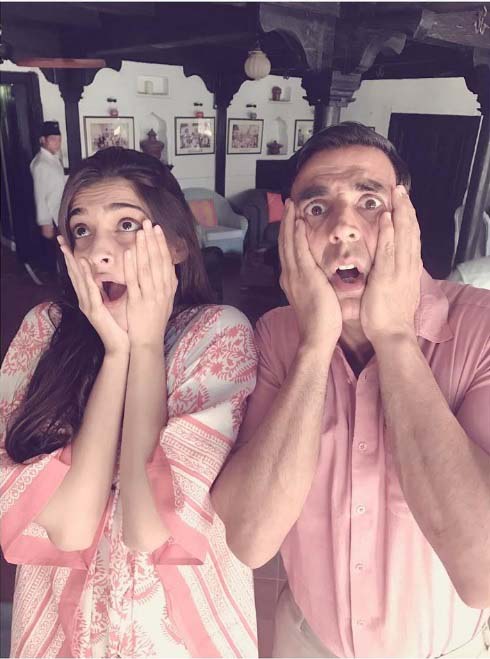 Bollywood actor Sonam Kapoor with Akshay Kumar 