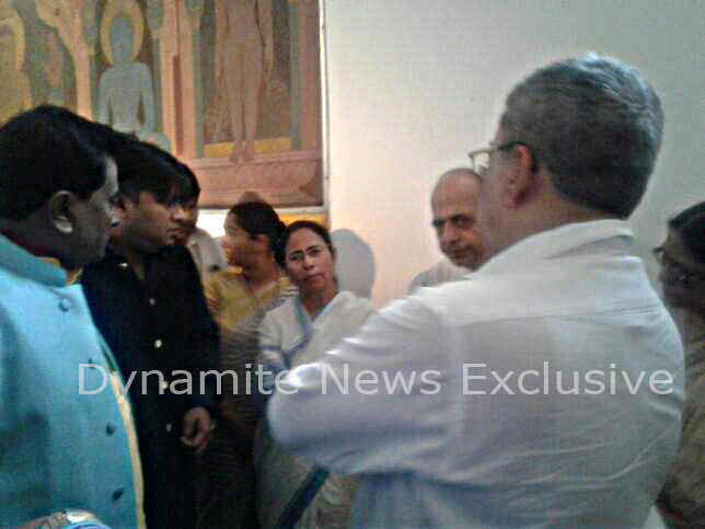 West Bengal CM Mamata Banerjee with other Trinamool Party members at Parliament