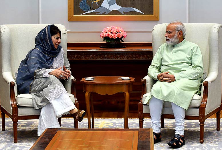 Jammu and Kashmir CM Mehbooba Mufti meets Pm Modi