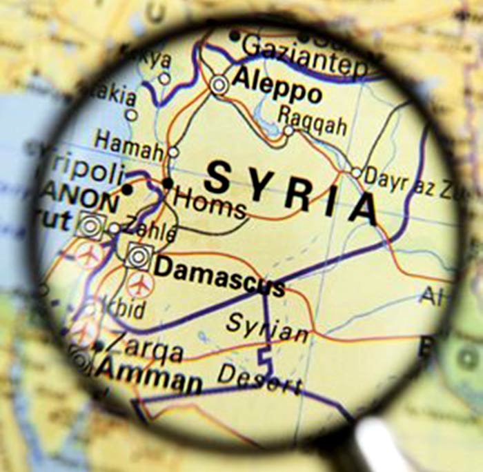 Damascus's airport in Syria map