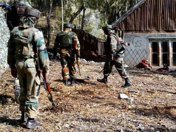 Indian Army along with other security forces on anti-terror operation 