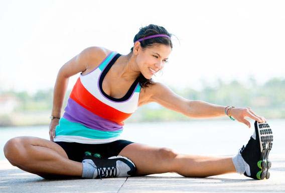 A woman is doing exercise 