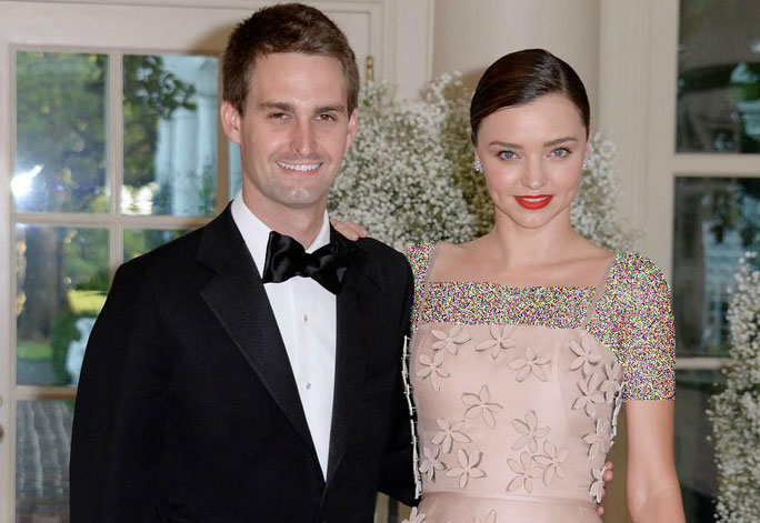 Evan Spiegel and Miranda Kerr 