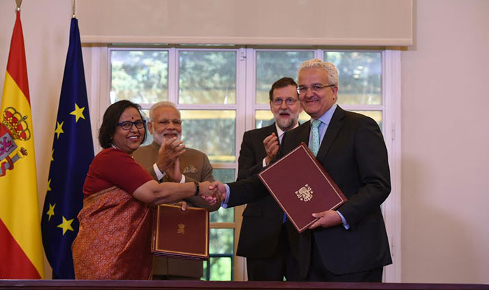 India and Spain signed agreements by PM Narendra Modi and Spanish counterpart Mariano Rajoy