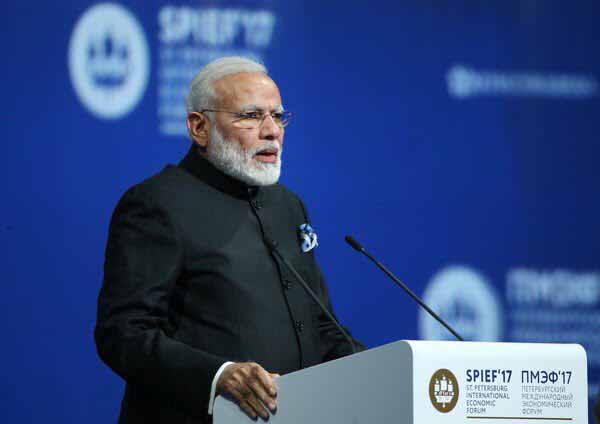 Prime Minister Narendra Modi speaking at Plenary Session of St. Petersburg International Economic Forum 2017 in St. Petersburg, Russia