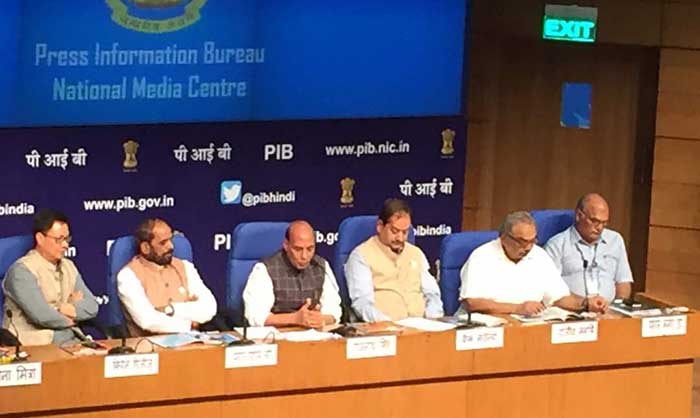 Home Minister Rajnath Singh addressing Press Conference in New Delhi 