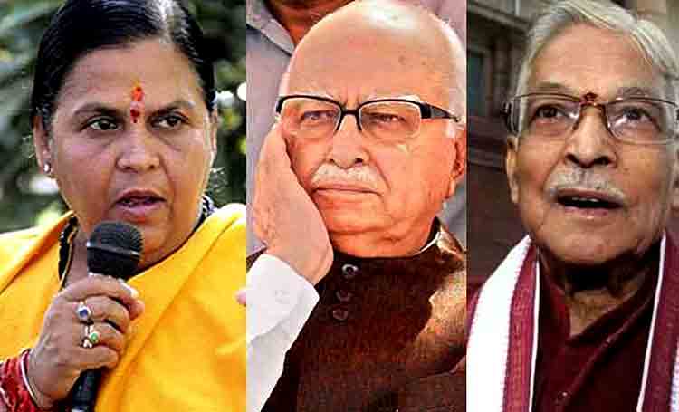 Uma Bharti, L. K. Advani and M. M. Joshi  (File Photo)