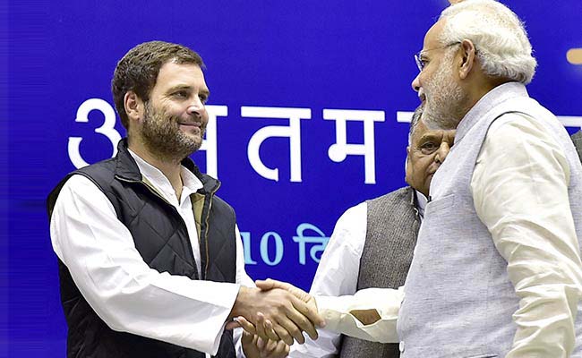 Prime Minister Narendra Modi shaking hands with Rahul Gandhi (File Photo)