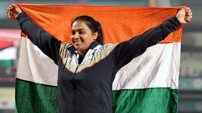  India's leading shot-putter Manpreet Kaur