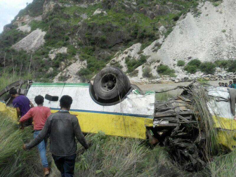 Bus which fell into the gorge