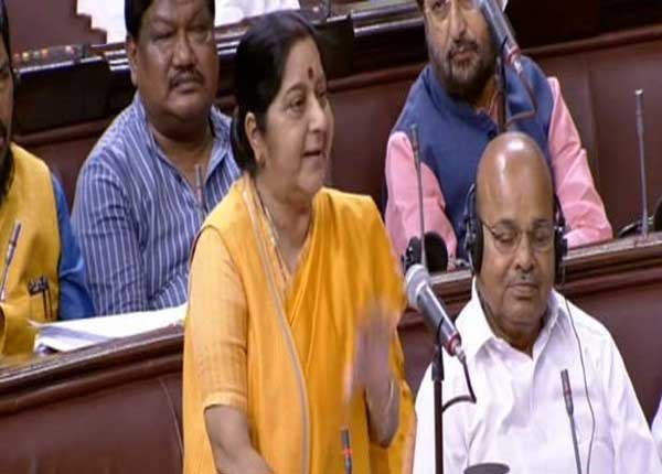 External Affairs Minister Sushma Swaraj  in Rajya Sabha 