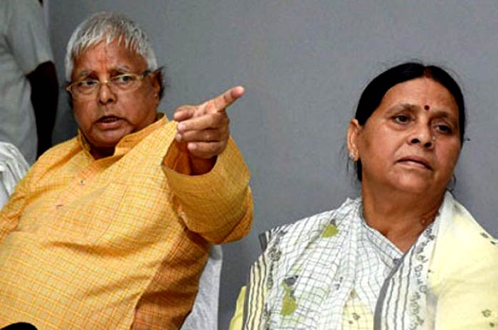 Lalu Prasad Yadav and his wife Rabri Devi