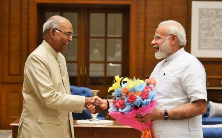 Prime Minister Narendra Modi with President Ram Nath Kovind