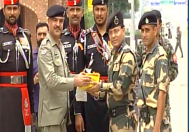 Sweets were exchanged at Wagah-Attari border