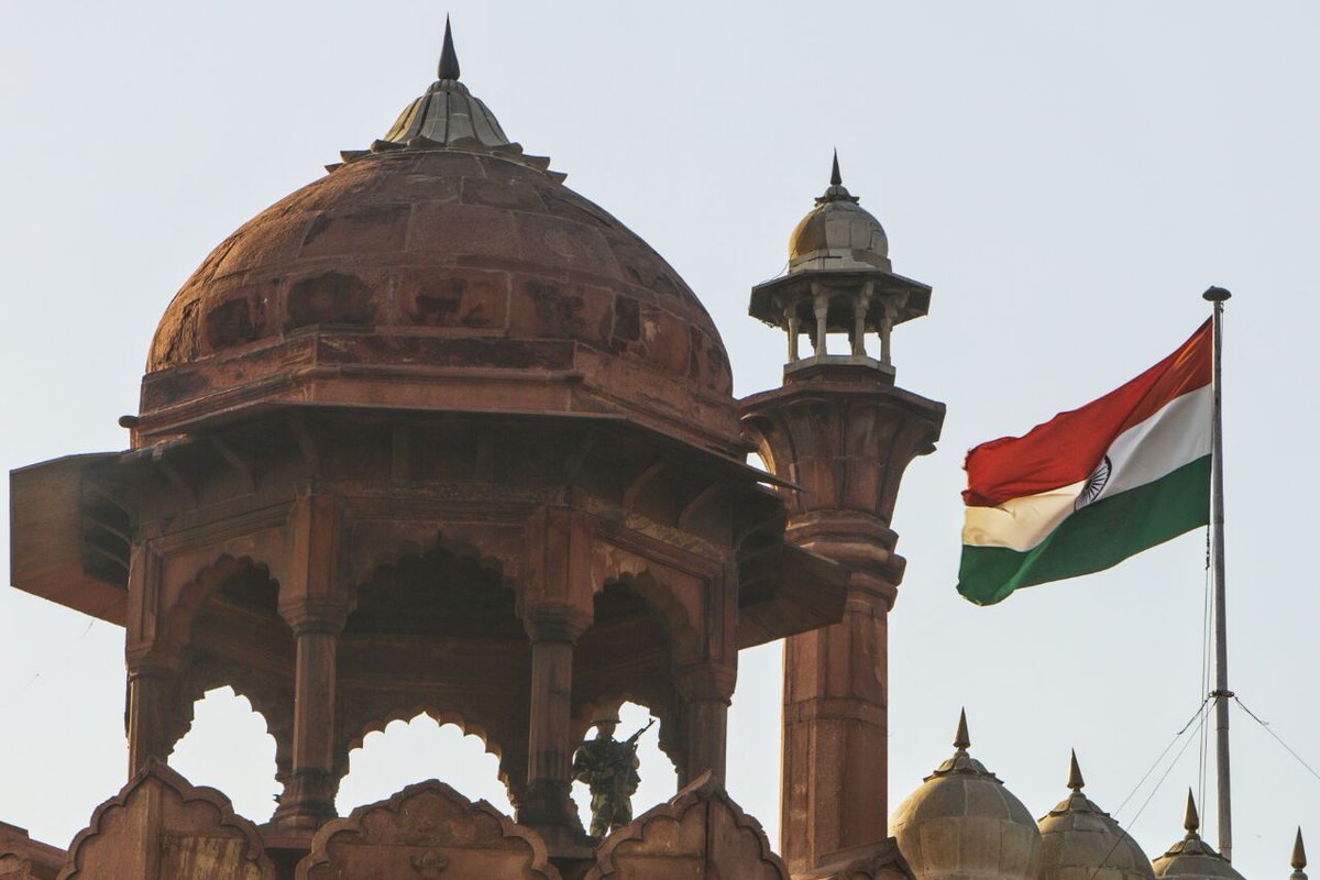 Indian Flag raising high at Red Fort