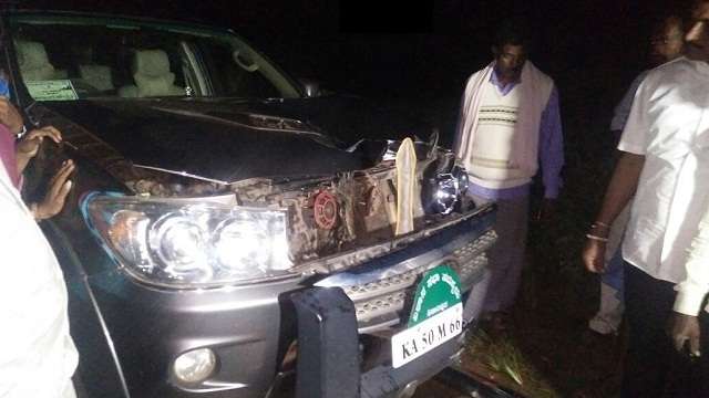 The SUV car which ran over pedestrian