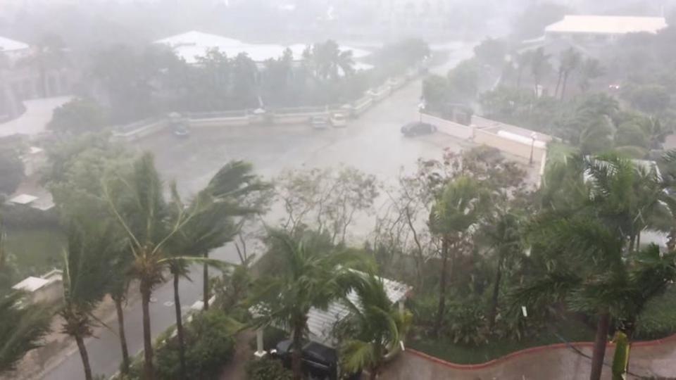 A storm batters as Hurricane Irma descends on Providenciales, in the Turks and Caicos Islands