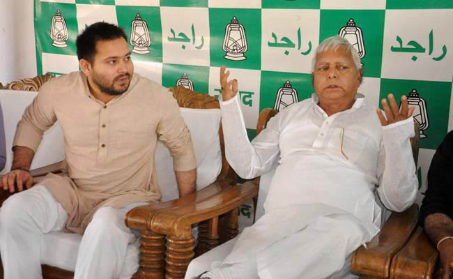 Lalu Yadav and his son Tejashwi Yadav (File Photo)