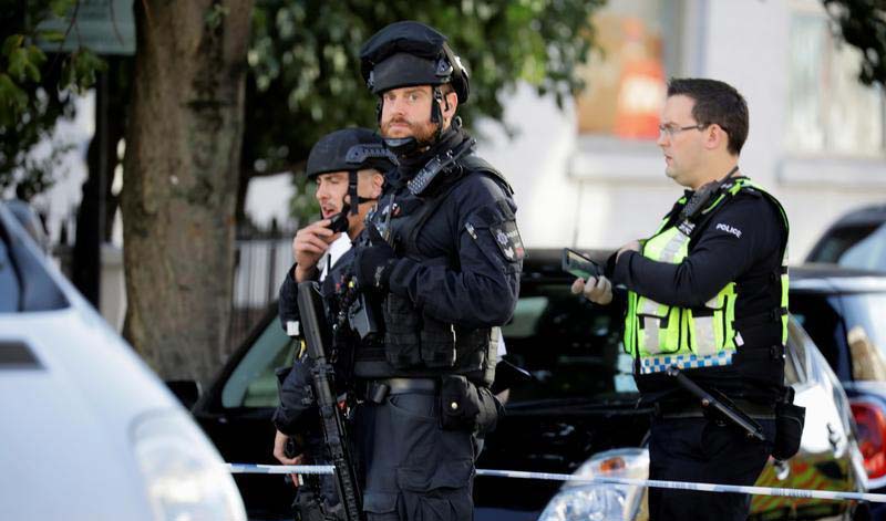 A view of London police at incident place 