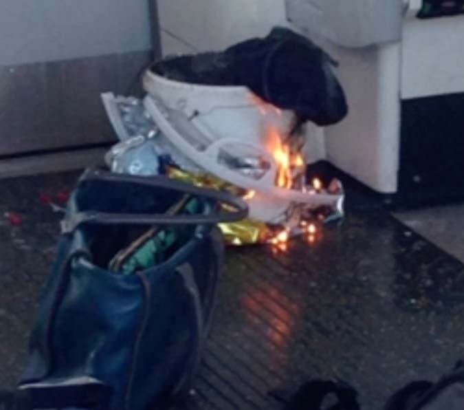 An explosion in underground train in London 