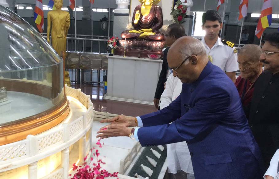 President Kovind paying his respects to Lord Buddha and to Babasaheb Ambedkar at Deeksha Bhoomi, Nagpur