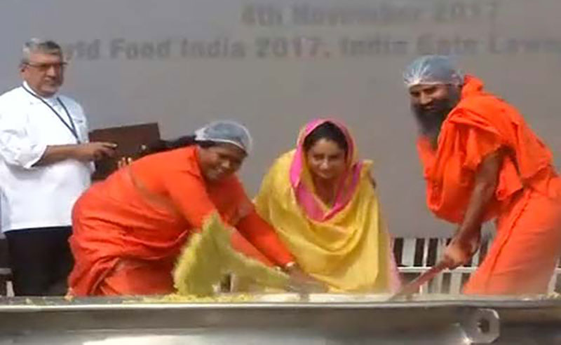 Baba Ramdev and Harsimrat Kaur Badal 