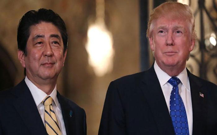 U.S President Donald Trump with Japanese Prime Minister Shinzo Abe 