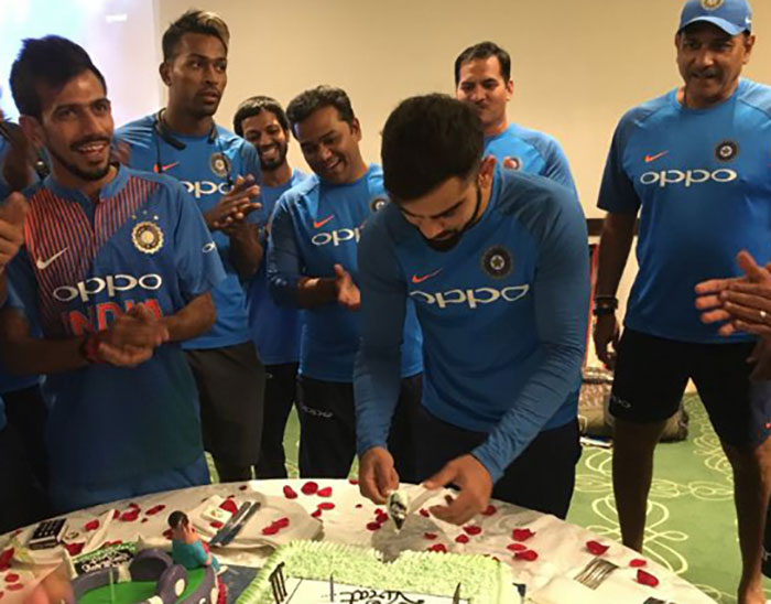 Indian Captain Virat Kohli celebrated his birthday Bush