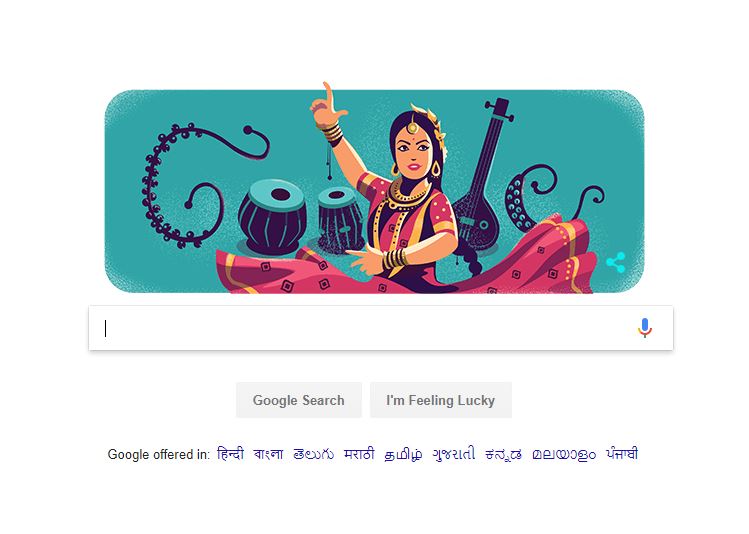 Doodle on legendary Kathak dancer Sitara Devi