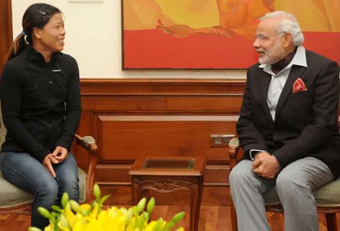 Prime Minister Narendra Modi with Mary Kom