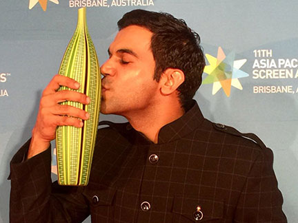 Rajkummar Rao with an award