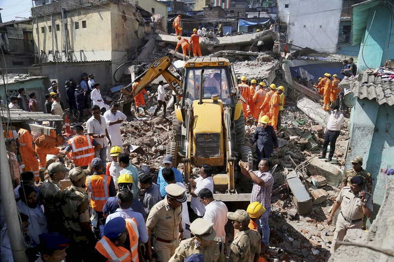 A three-storey building collapsed