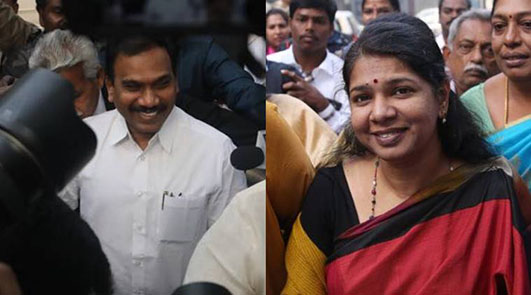 2G spectrum case verdict: A Raja and Rajya Sabha MP Kanimozhi arrive at the Patiala House court 