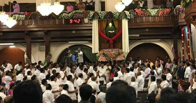 Unveiling of the former Tamil Nadu chief minister J Jayalalithaa's portrait 