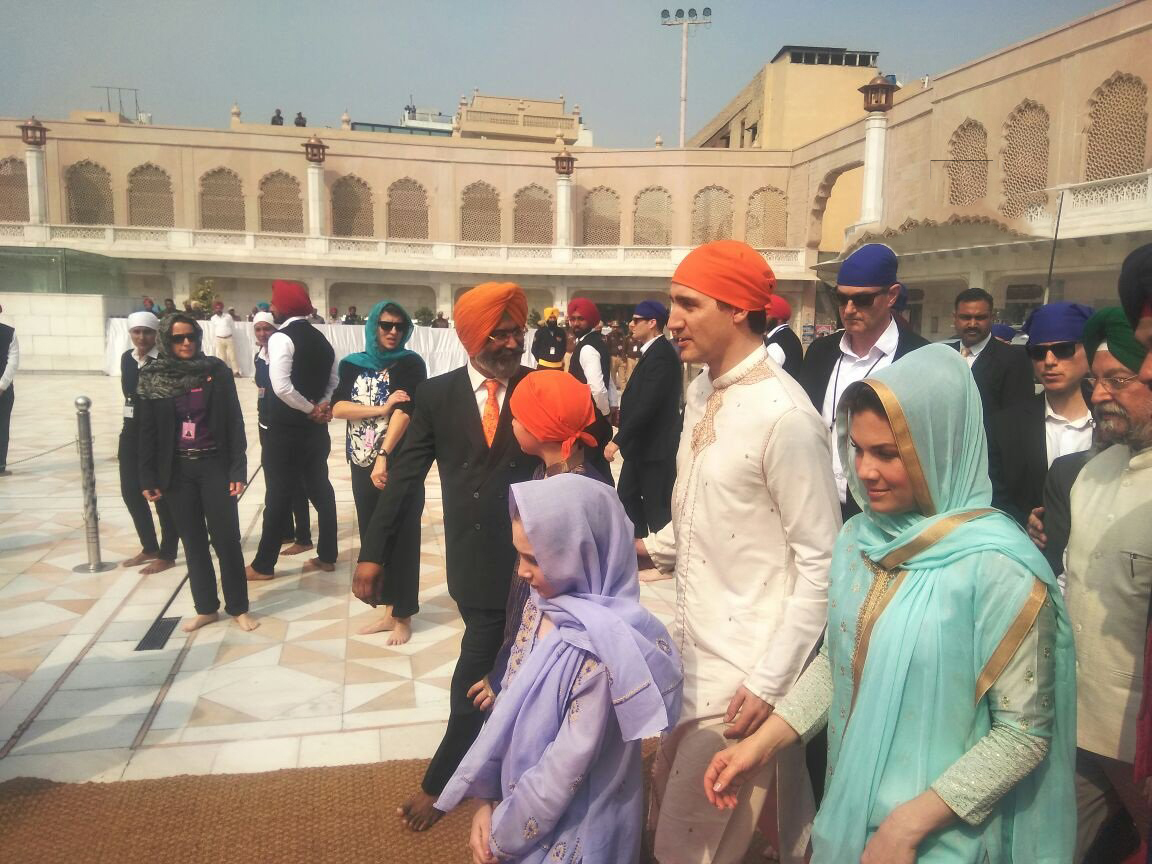 Prime Minister Justin Trudeau at Amritsar's Golden Temple