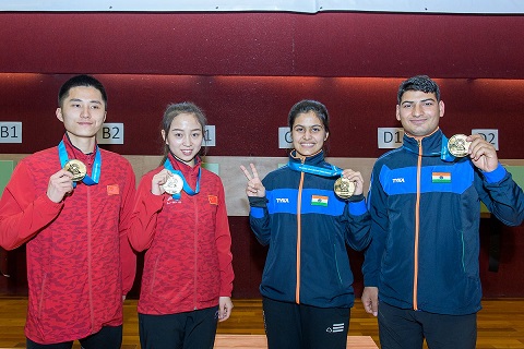 Manu Bhaker and Om Prakash Mitharval