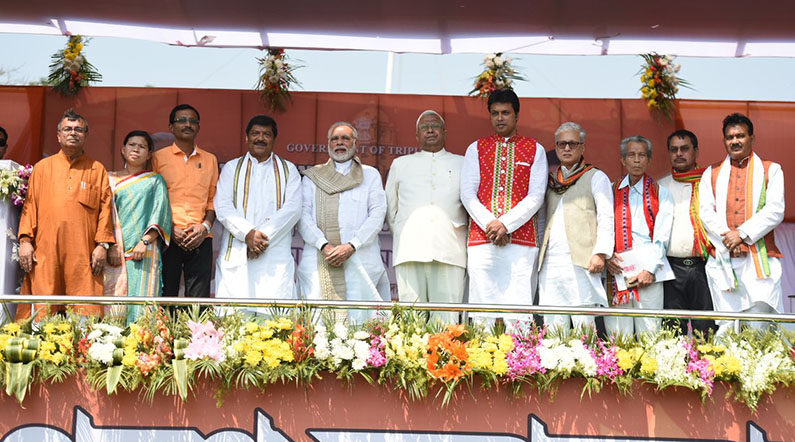 Prime Minister Narendra Modi with BJP leaders 