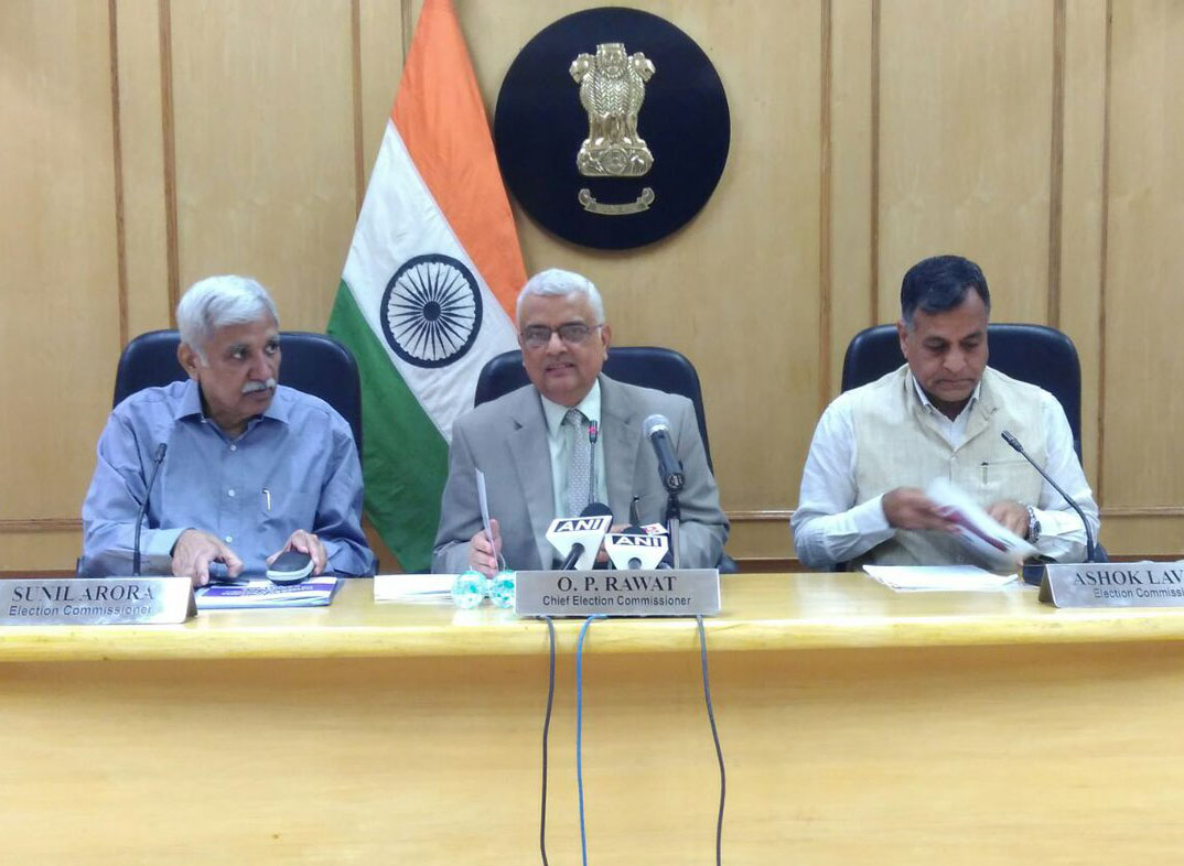 ECI addressing press conference 