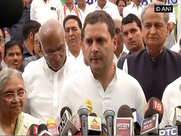 Rahul Gandhi addressing Media