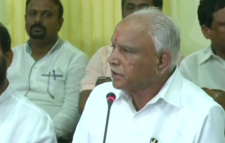 B.S. Yeddyurappa addresses a press conference