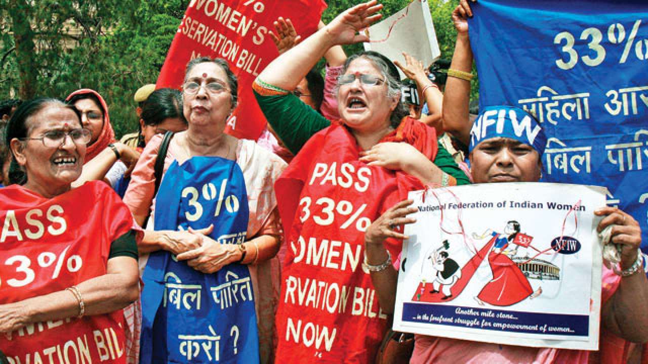  File Photo:  A protest seeking passing of Women's Reservation Bill