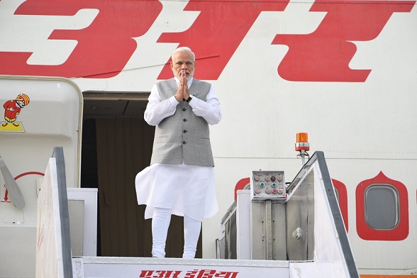 PM Narendra Modi reaches in Qingdao 