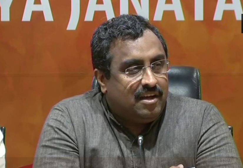 BJP General Secretary Ram Madhav addressing a press conference